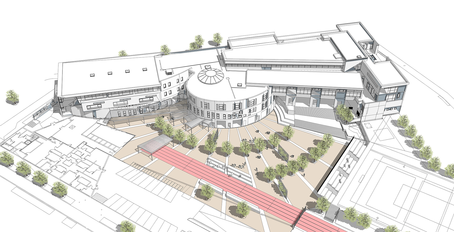 Collège des Chènevreux de Nanterre - La cour