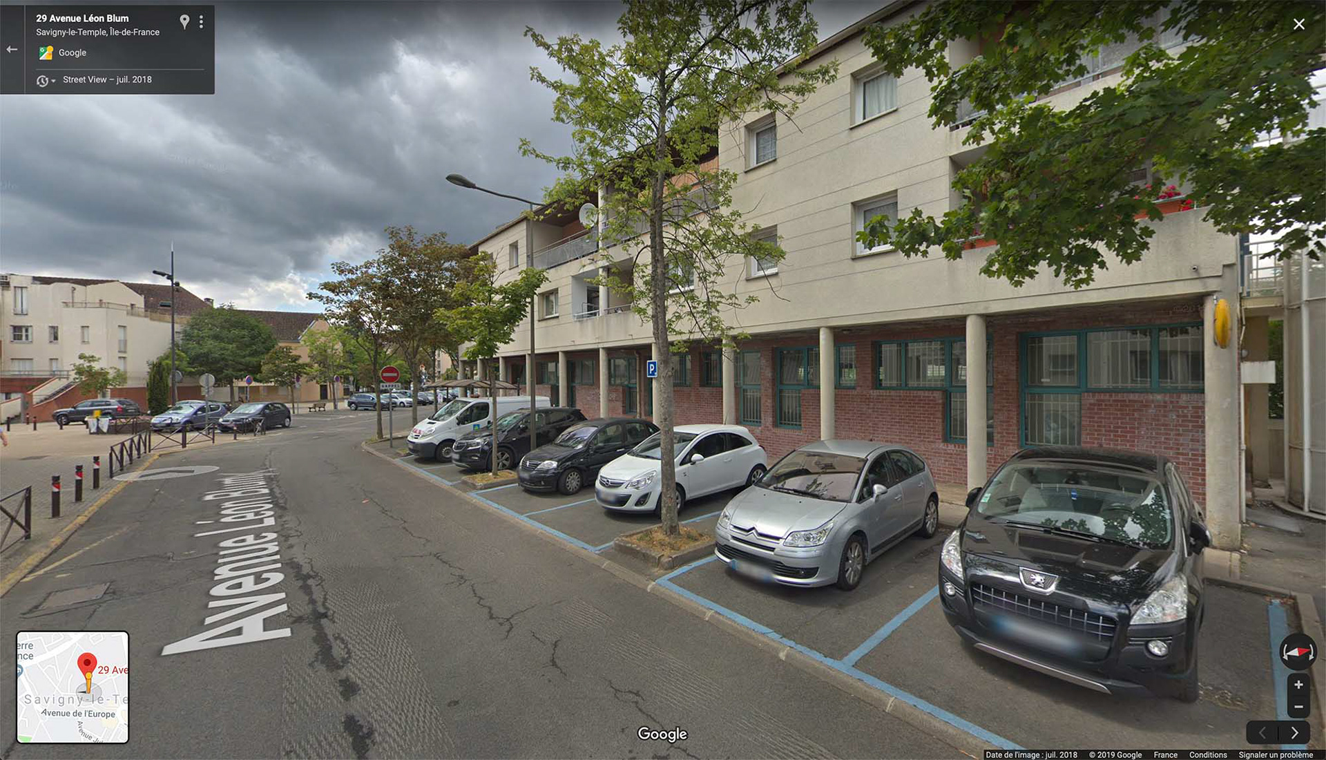 Vue de la façade existante
