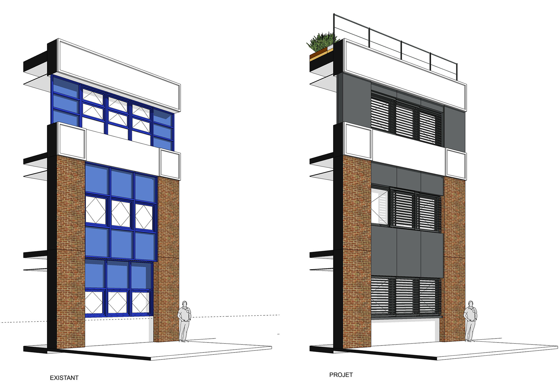 Collège Emile Verhaeren de Saint-Cloud - Avant/après
