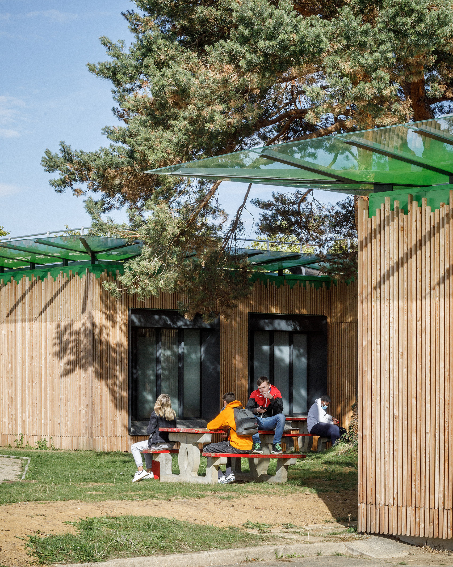 Vue ver le patio du bâtiment E