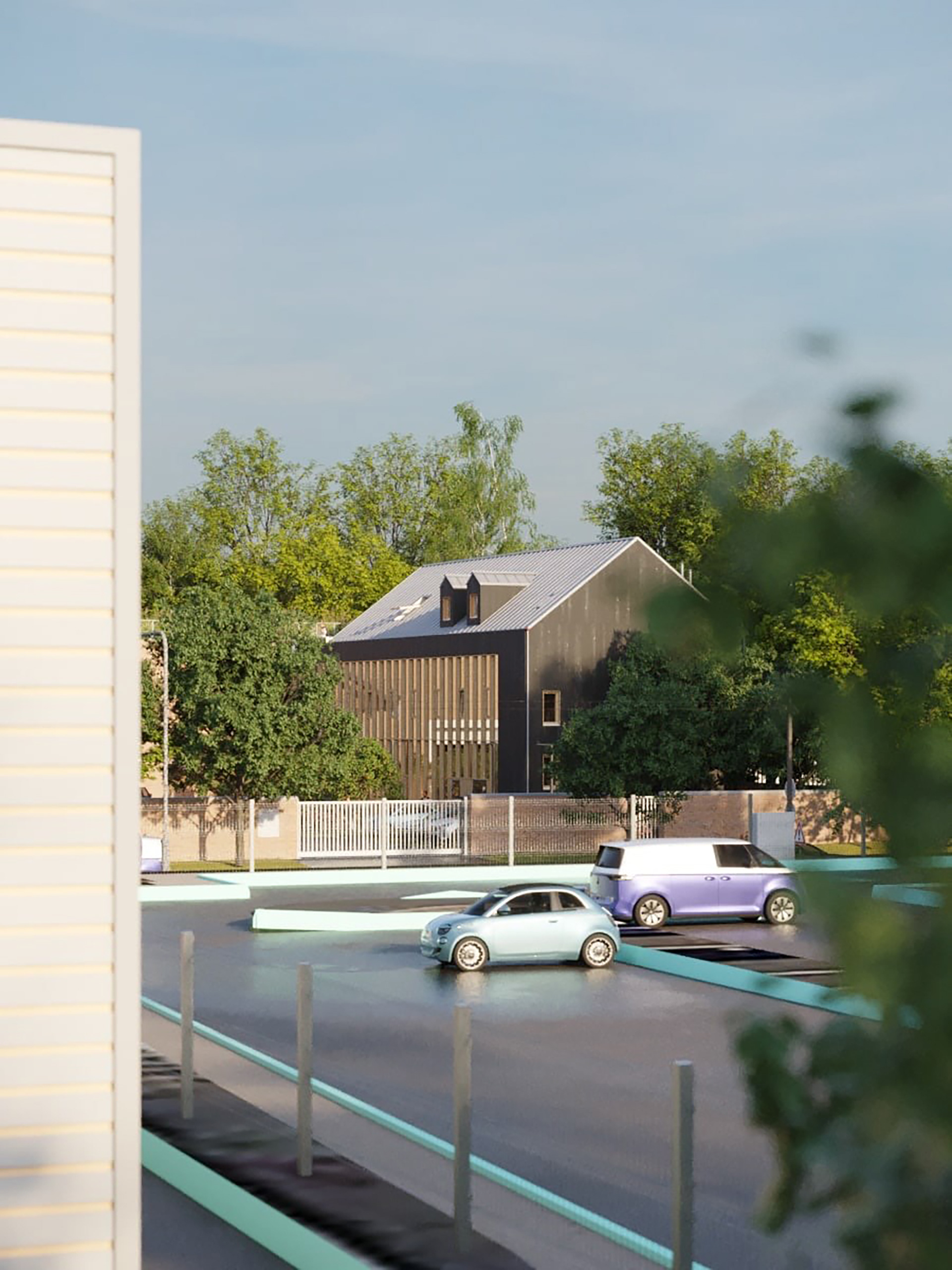 Vue du projet depuis l'autre côté de la rue