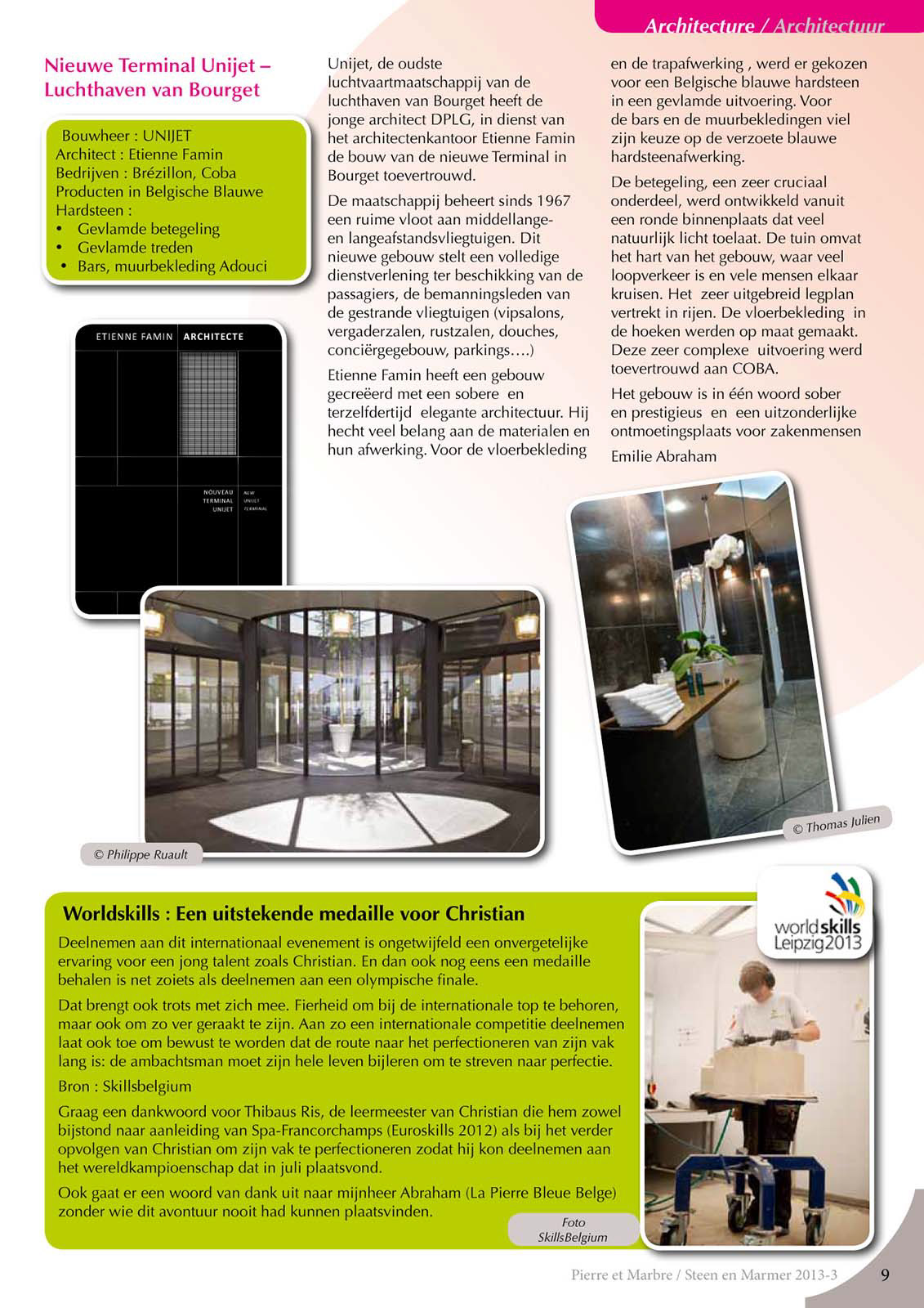 Pierre & marbre - septembre 2013 - couverture et p.6-9