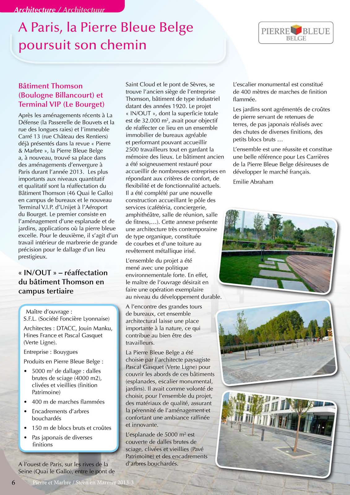 Pierre & marbre - septembre 2013 - couverture et p.6-9