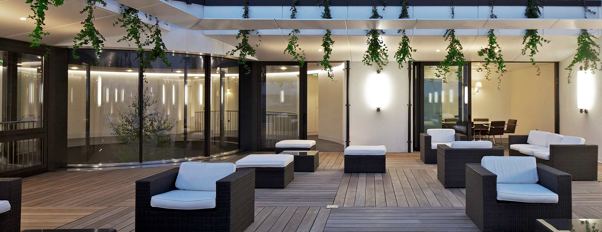 Vue de nuit de la terrasse