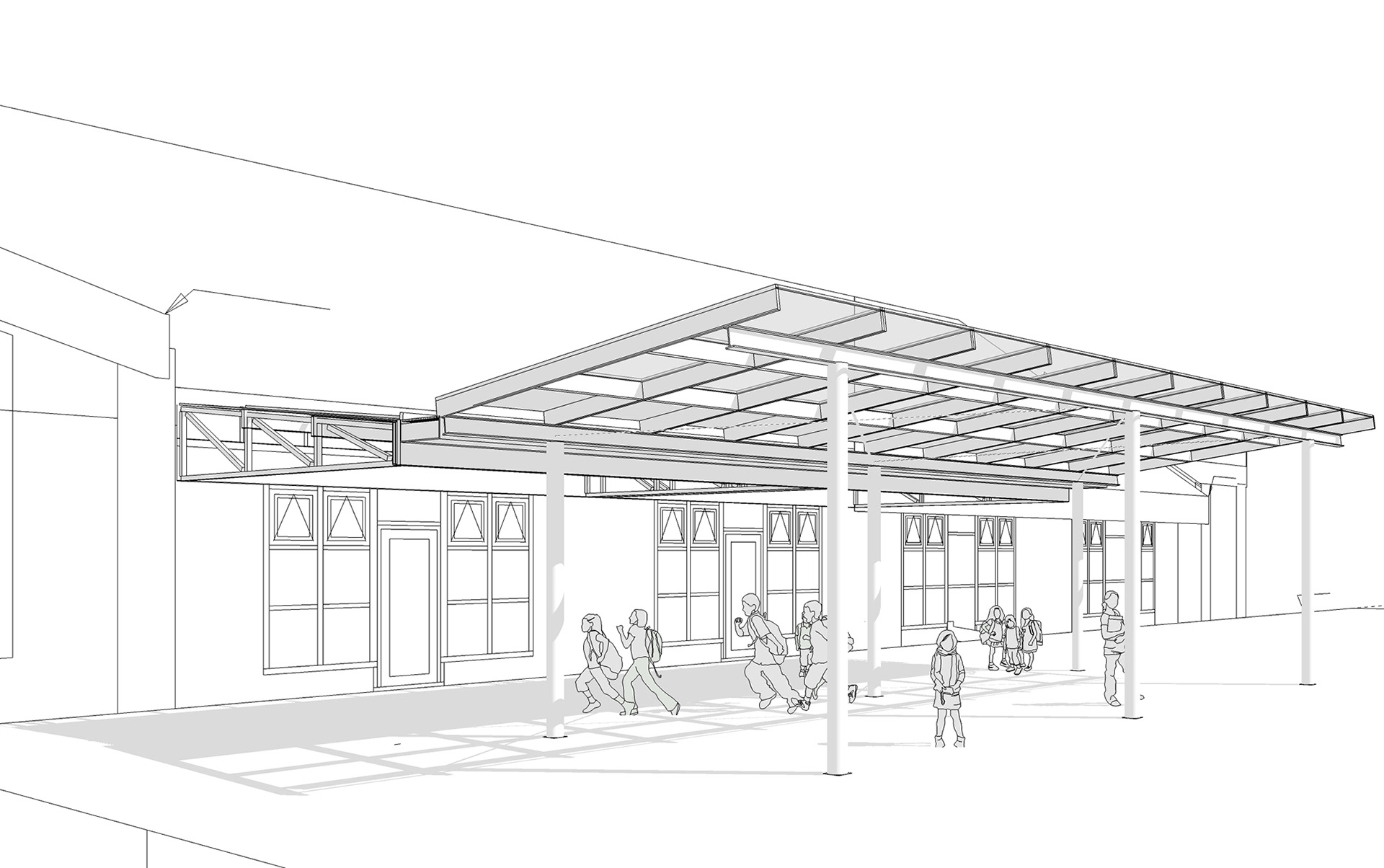 Collège Yves du Manoir de Vaucresson - Auvent de la cour