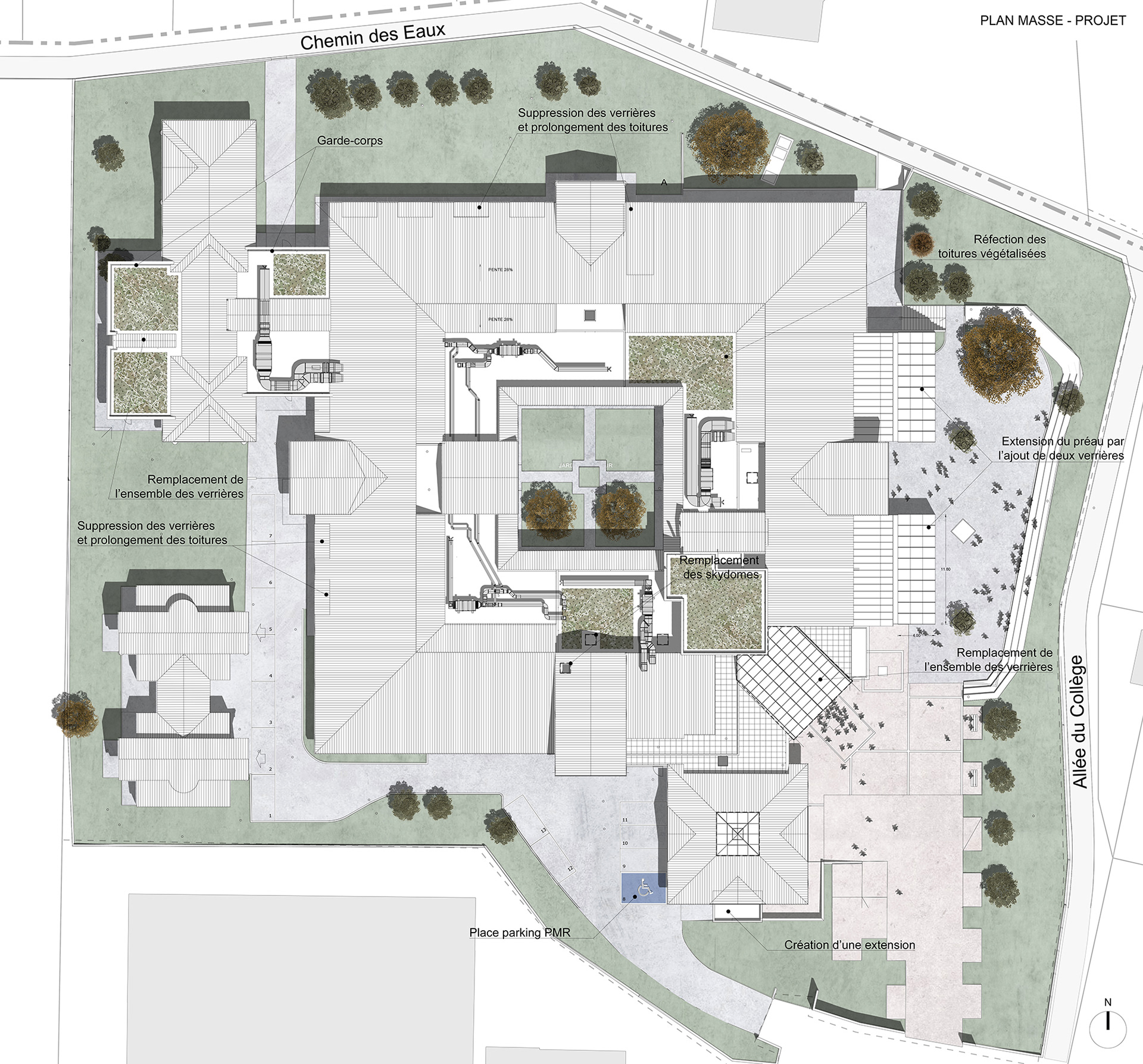 Collège Yves du Manoir de Vaucresson - Plan de masse