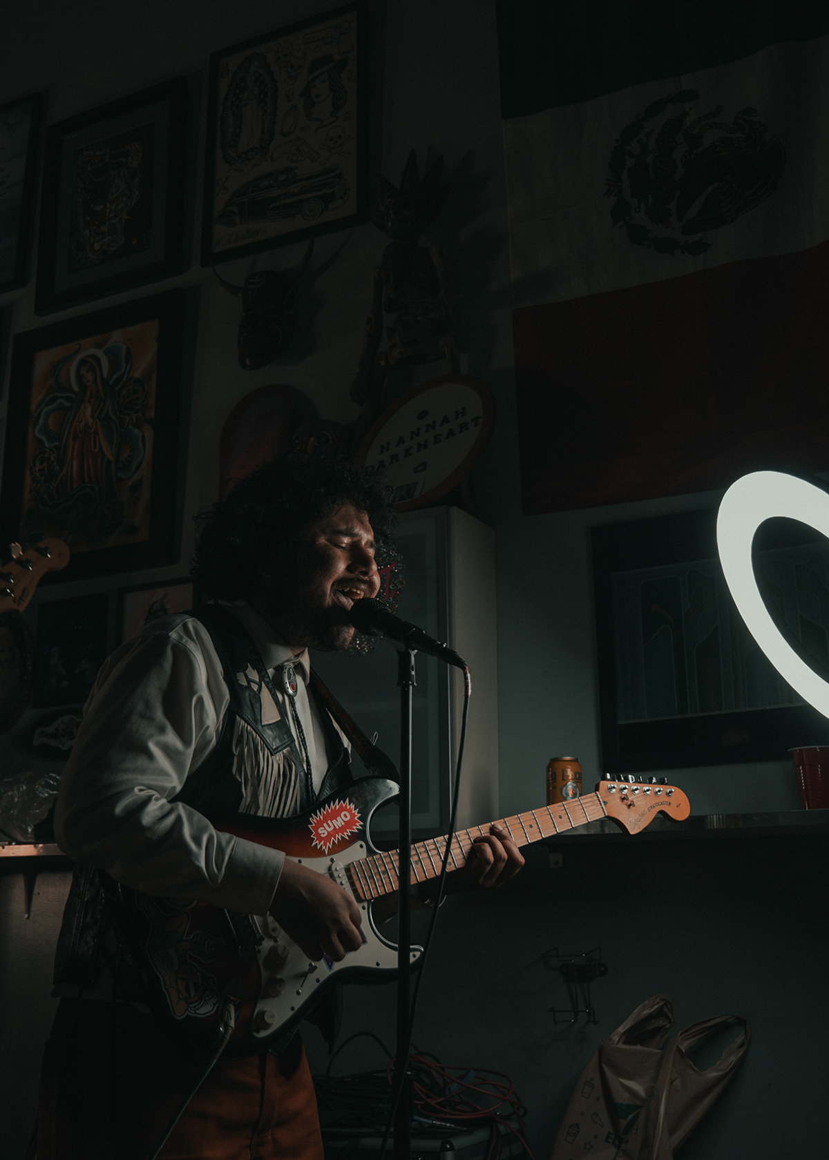 Banana Leaf Boy fronting his band at El Classico in Echo Park || ©Adrian Huerta