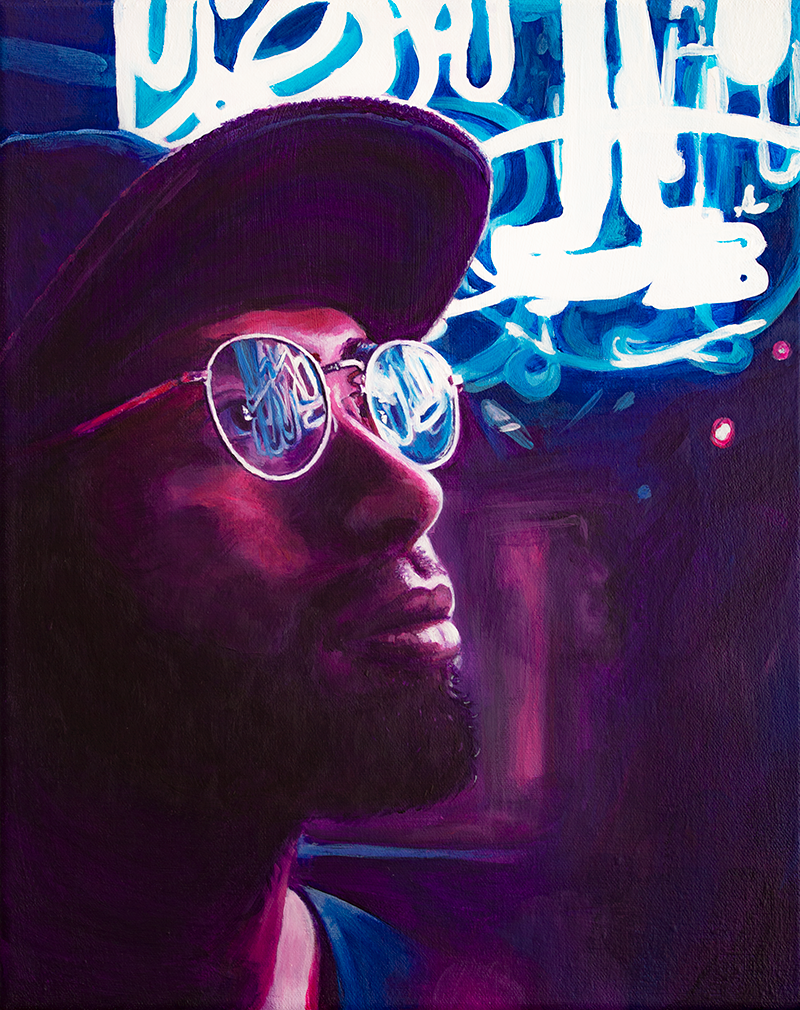 SOLD | Distracted 2019 • Acrylics on canvas • 30x24 cm