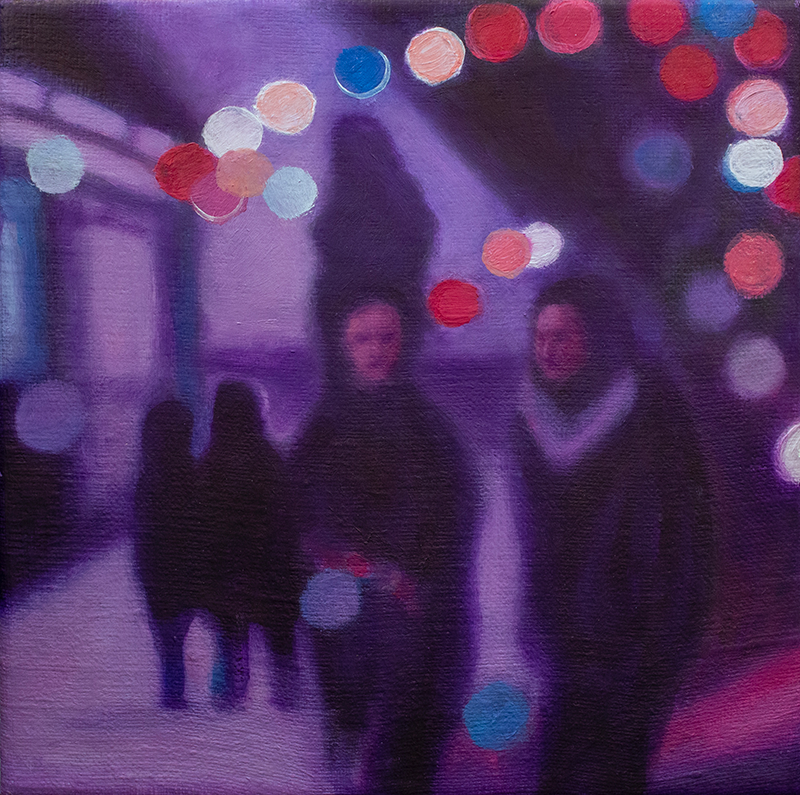 Bokeh 2019 • Water mixable oil paint on canvas • 18x18 cm