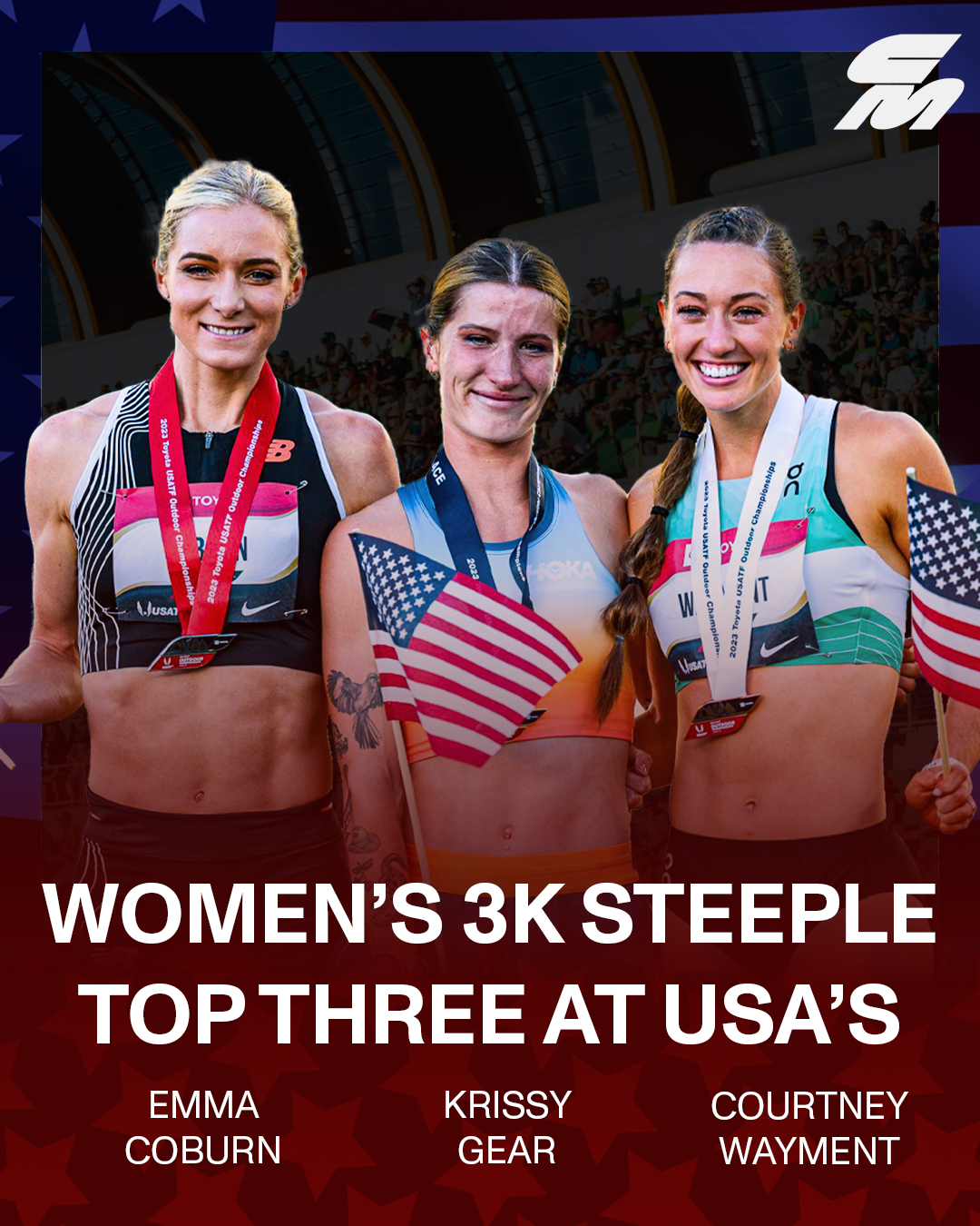 Project Name: USATF Women’s 3k Steeple Size: 1080px x 1350px Photographer: JZSNAPZ/ Justin Birtton Media: Adobe Photoshop