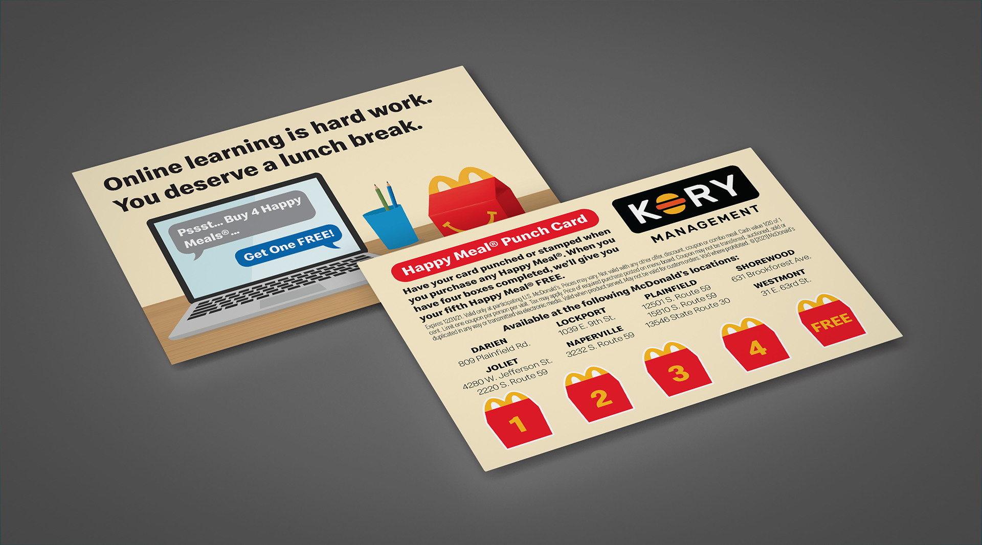 Remote Learning Happy Meal Punch Card
