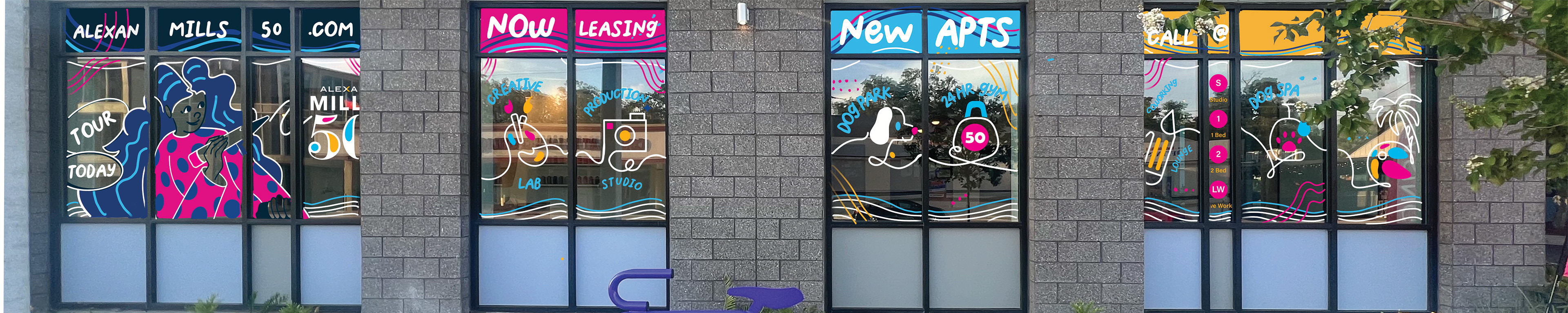 2024 - Nadya Nickels - Alexan Mills 50 Window Painting