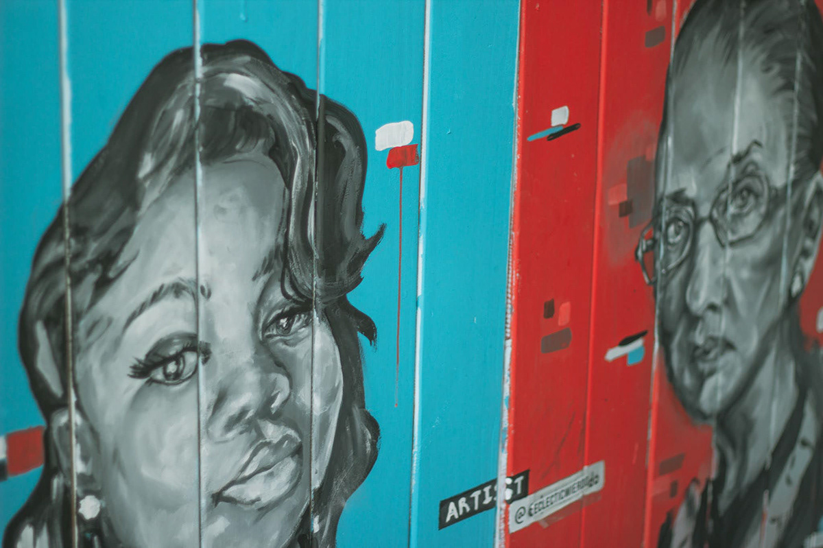 2020 Copyright - Mural by Nadya Nickels of Breonna Taylor & Ruth Bader Ginsburg