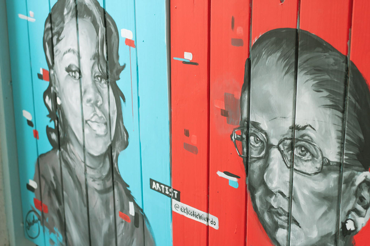 2020 Copyright - Mural by Nadya Nickels of Breonna Taylor & Ruth Bader Ginsburg