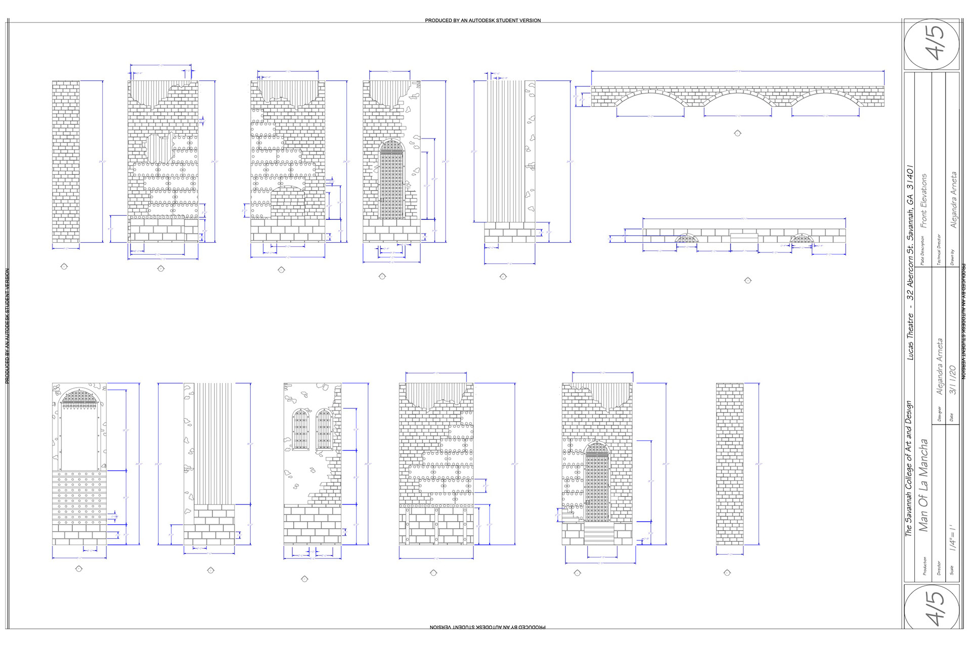 Wall elevations Man of La Mancha