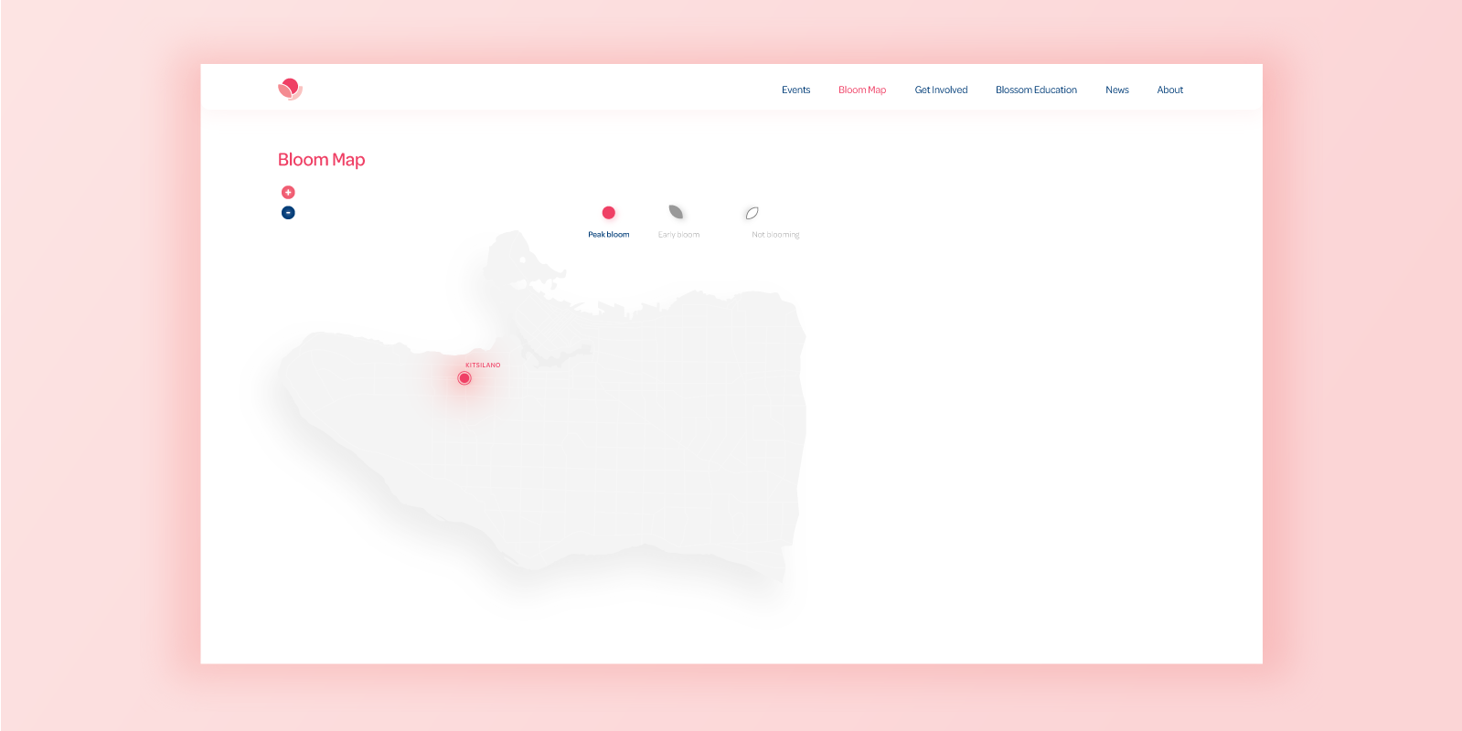 User interacts with the map by clicking location