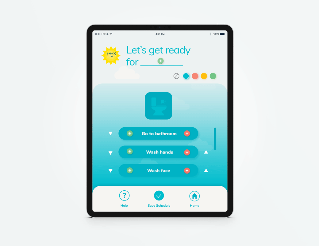 Parents can save the schedule when finished building.