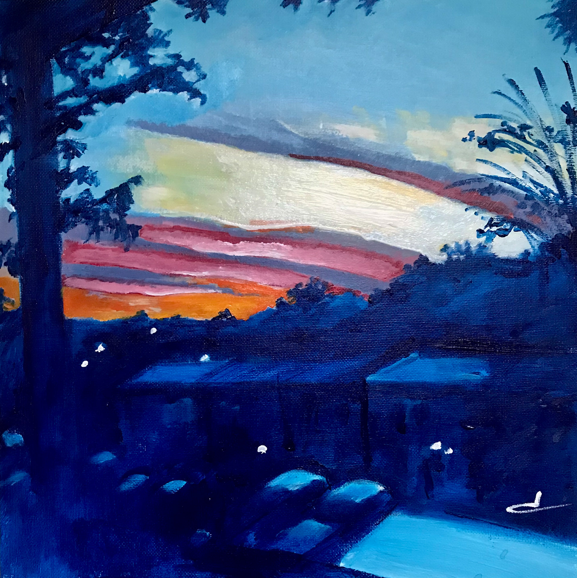 12" x 12" acrylic on canvas board