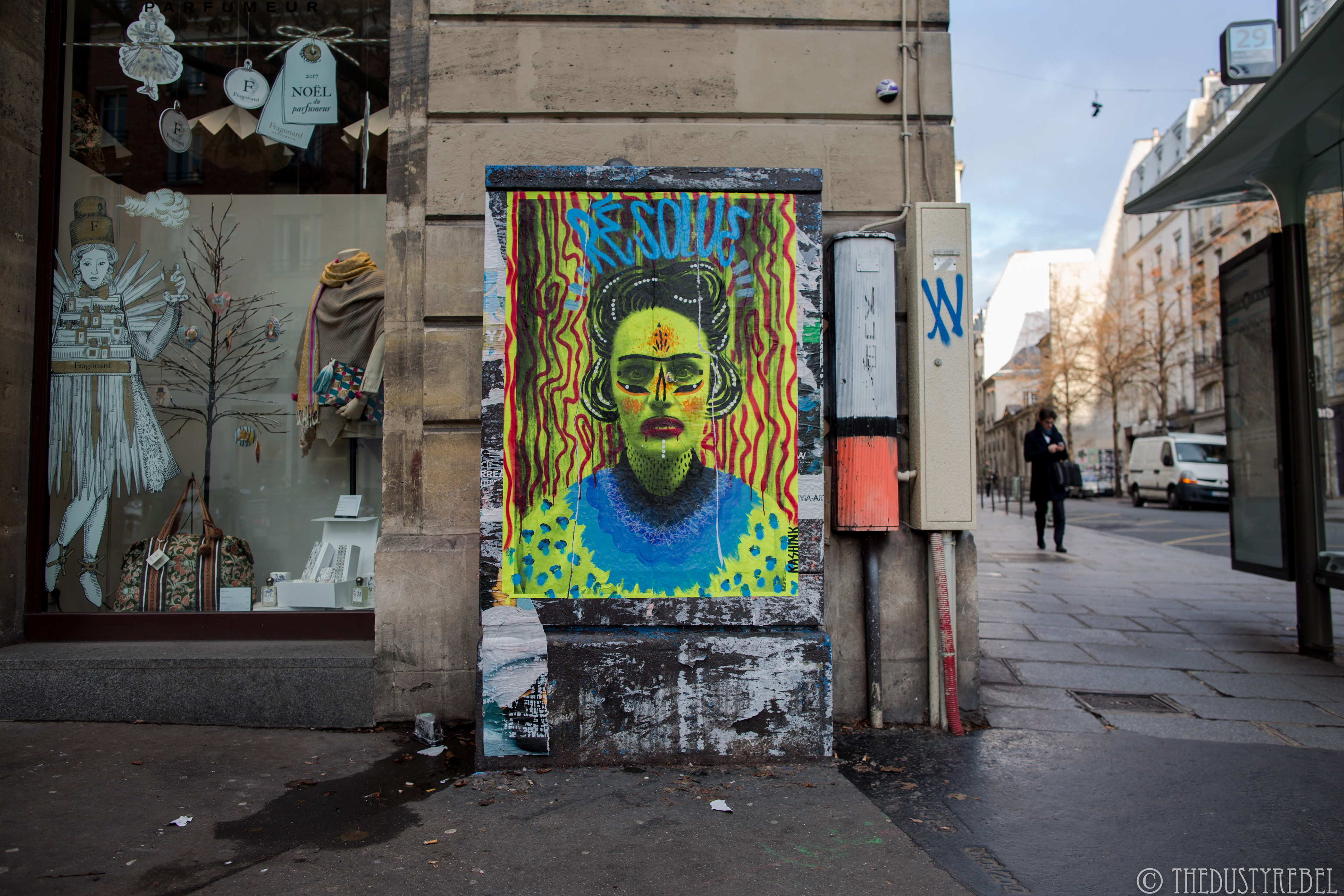 KASHINK pasteup in Paris, 2017