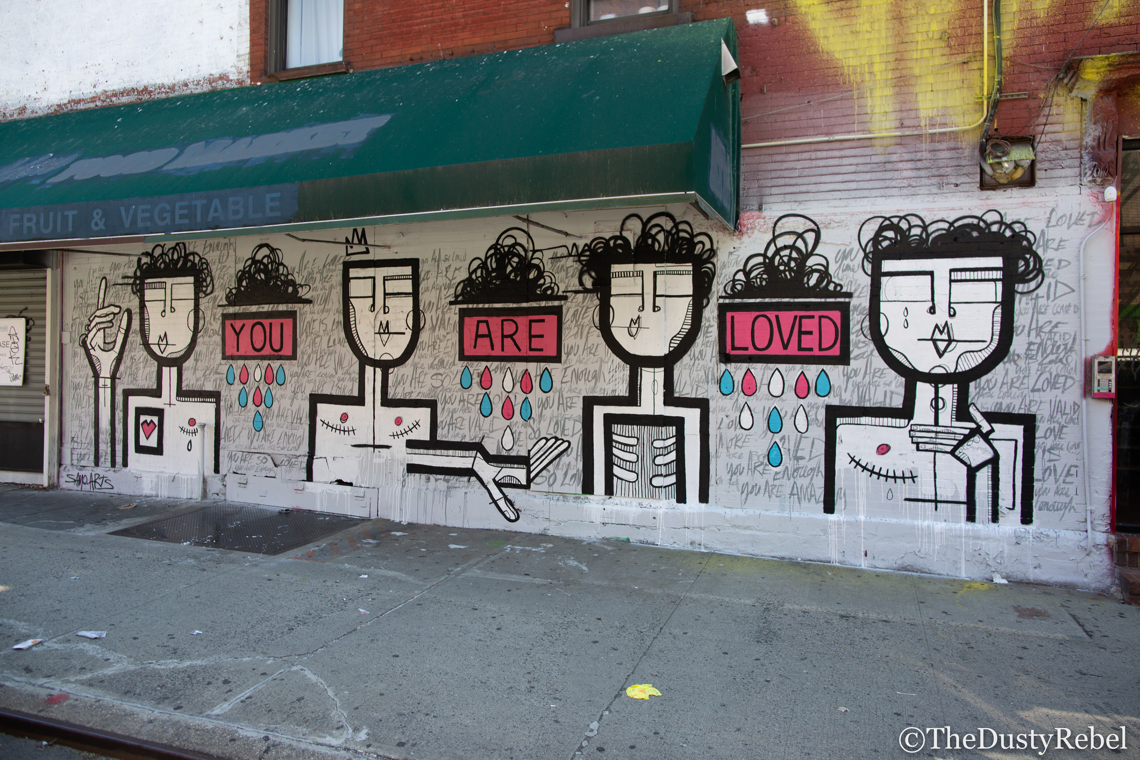 "You Are Loved" - mural by Mr Samo in New York City (2019)