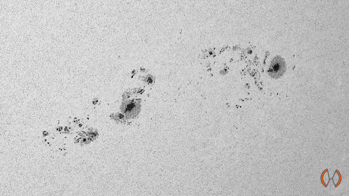 2024 - De Zon in continuüm licht met AR3777, 74 en 79