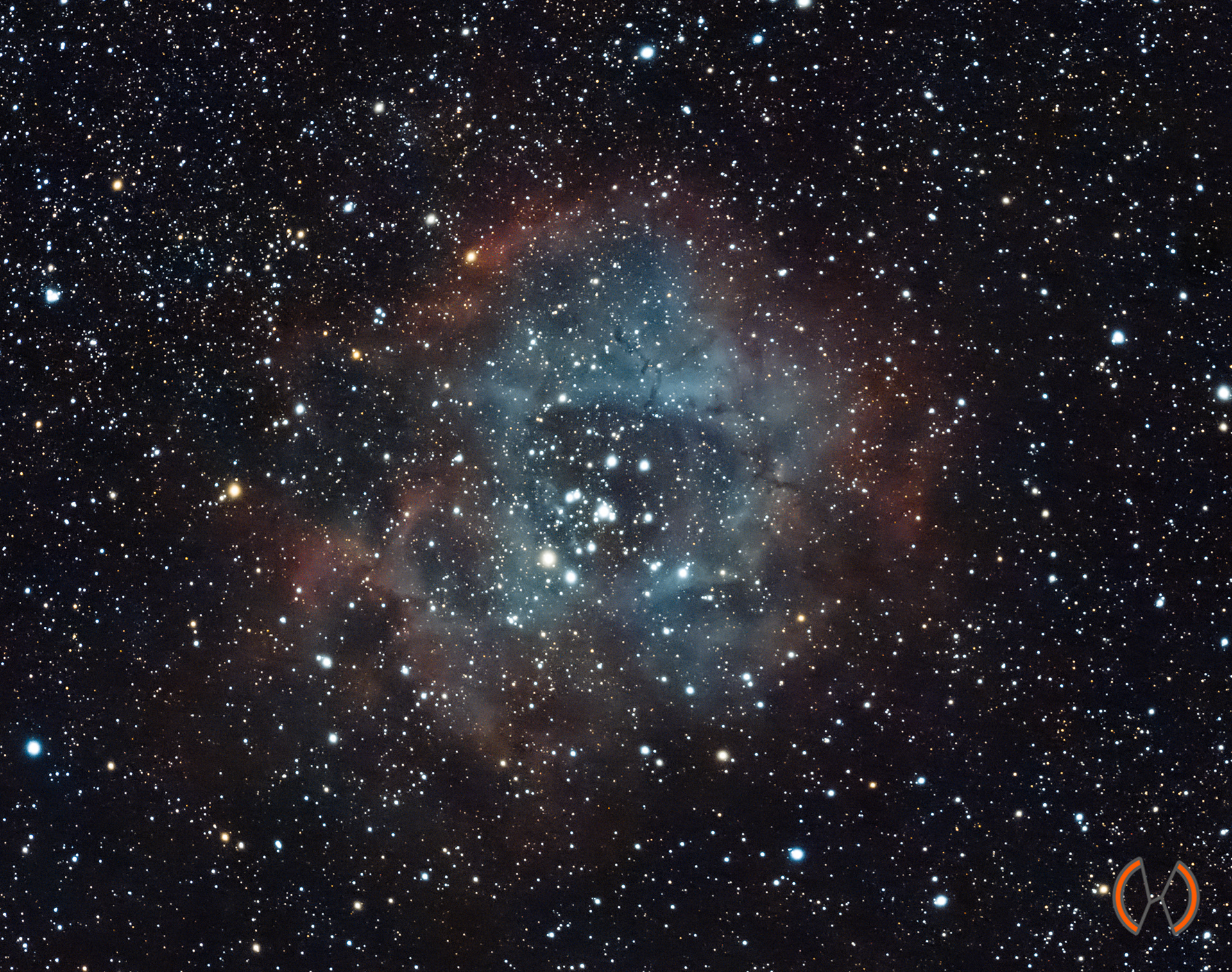 2022 - NGC2244 Rosetta Nevel op 5000 lichtjaar afstand en met een doorsnede van 65 lichtjaar