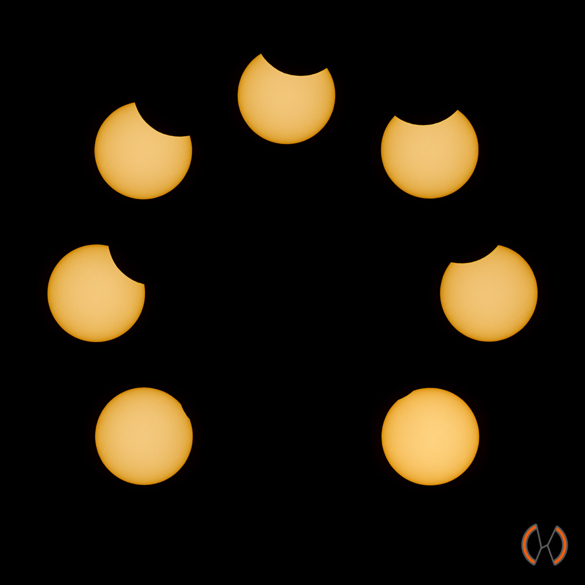 2021 - Collage gedeeltelijke zonsverduistering