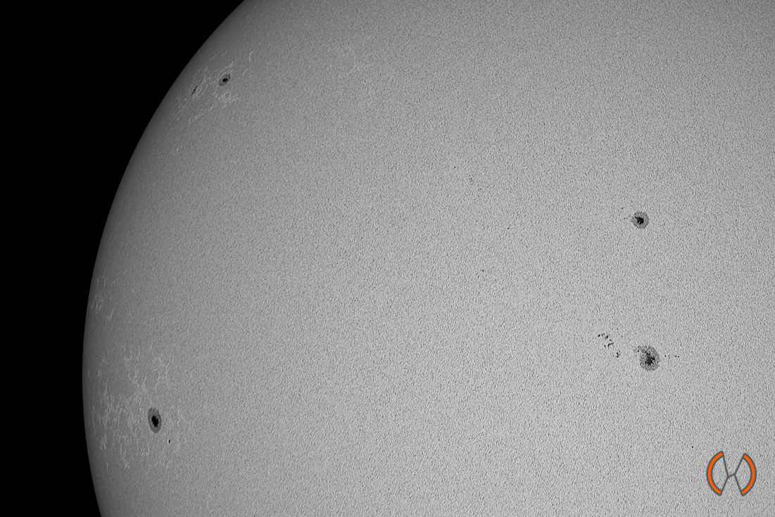 2023 - De Zon met zonnevlekken AR3391, 3392, 3394 en 3395
