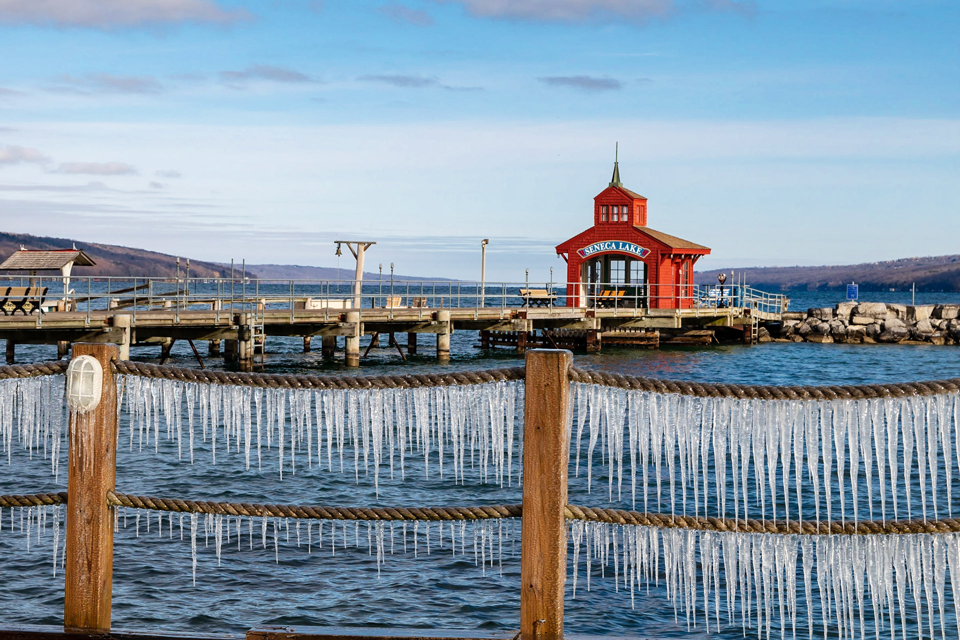Icy fence along Seneca Lake