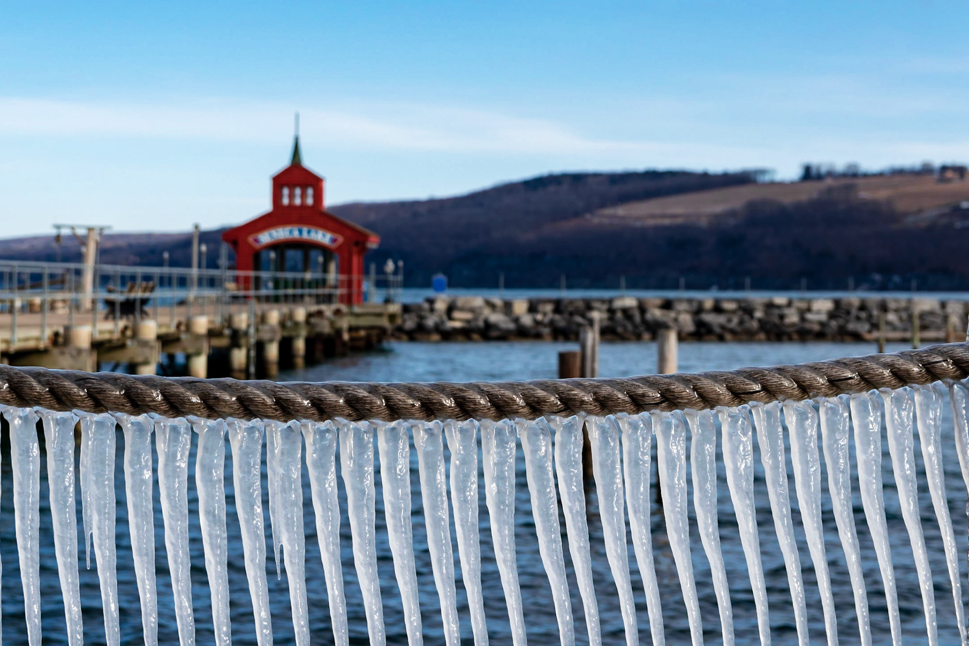 Icy fence along Seneca Lake