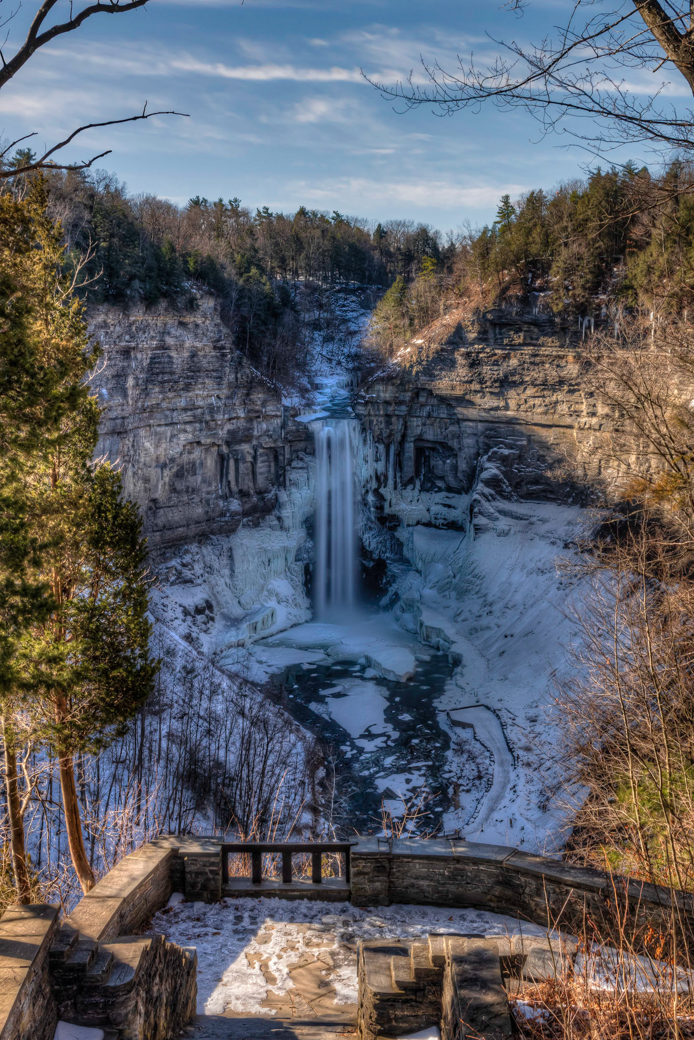 Taughannock Falls in the winter from the overlook