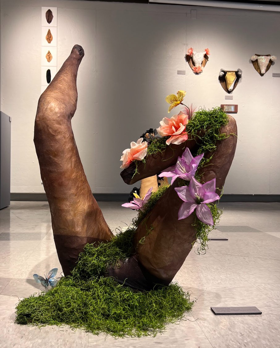 Sheer Brilliance Terrestrial Garden – 1, 2022 Plaster, Synthetic Nylon, Fiberglass Resin, Faux Moss, and Faux Flowers 34 ½ x 23 x 19 ½ inches 