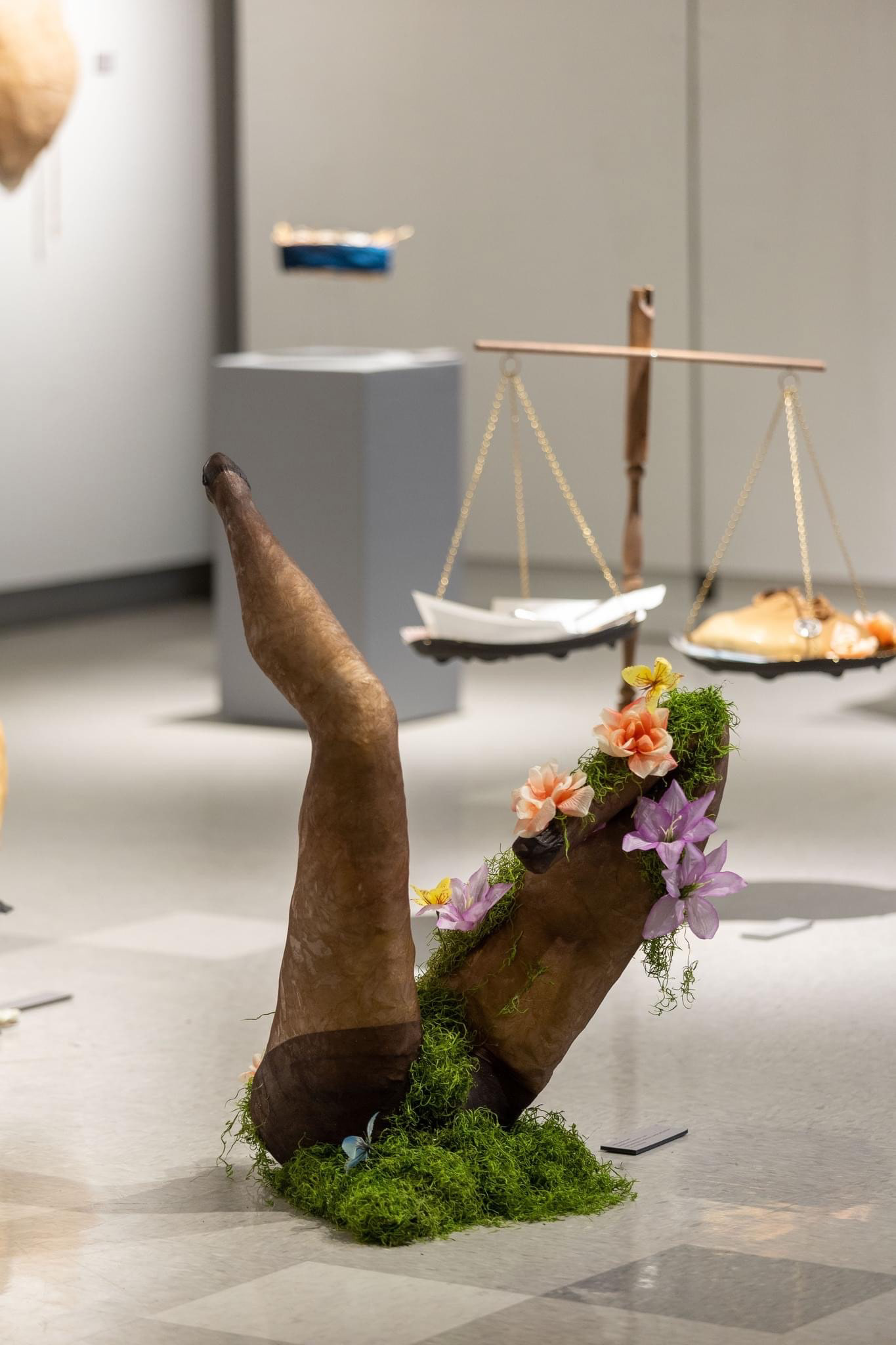 Sheer Brilliance Terrestrial Garden – 1, 2022 Plaster, Synthetic Nylon, Fiberglass Resin, Faux Moss, and Faux Flowers 34 ½ x 23 x 19 ½ inches