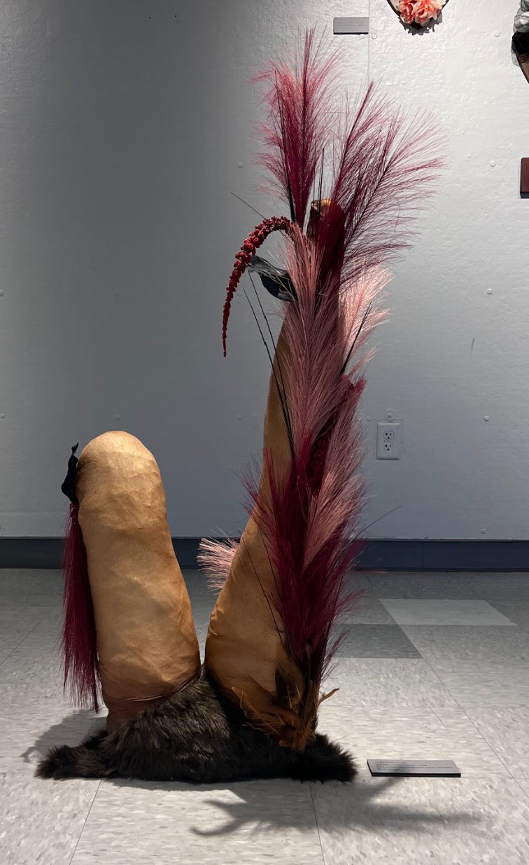 Sheer Brilliance Terrestrial Garden – 3, 2022 Plaster, Synthetic Nylon, Fiberglass Resin, Faux Fur, and Feathers 44 x 19 x 13 inches