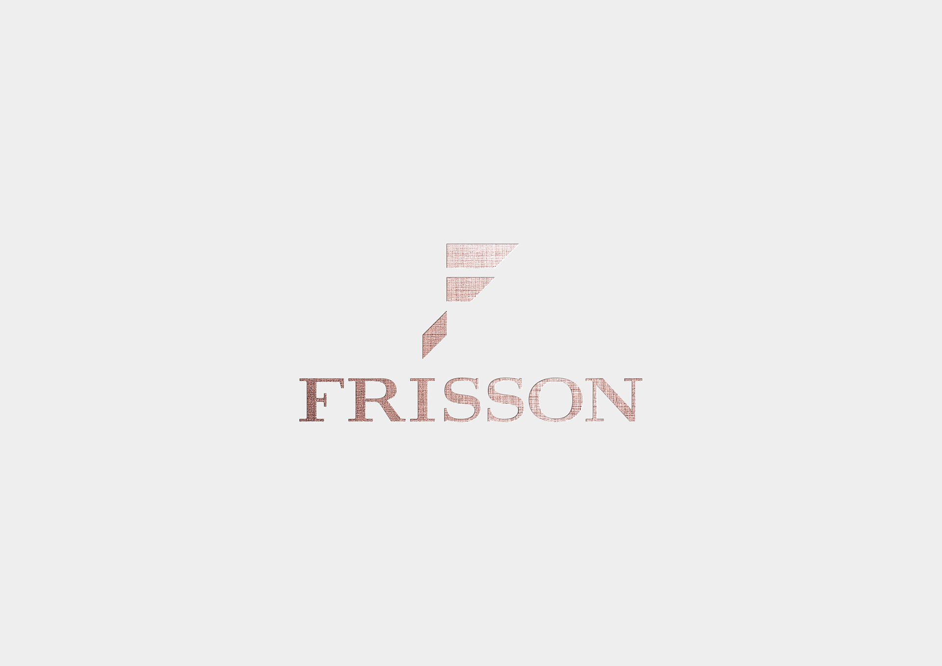 Frisson luxury brand identity featuring the logo and geometric monogram on textured paper by Dima Rykov