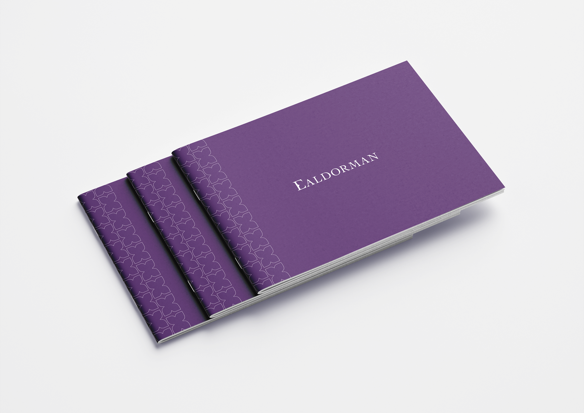 Ealdorman automotive brand identity and packaging design in purple and white by Dima Rykov