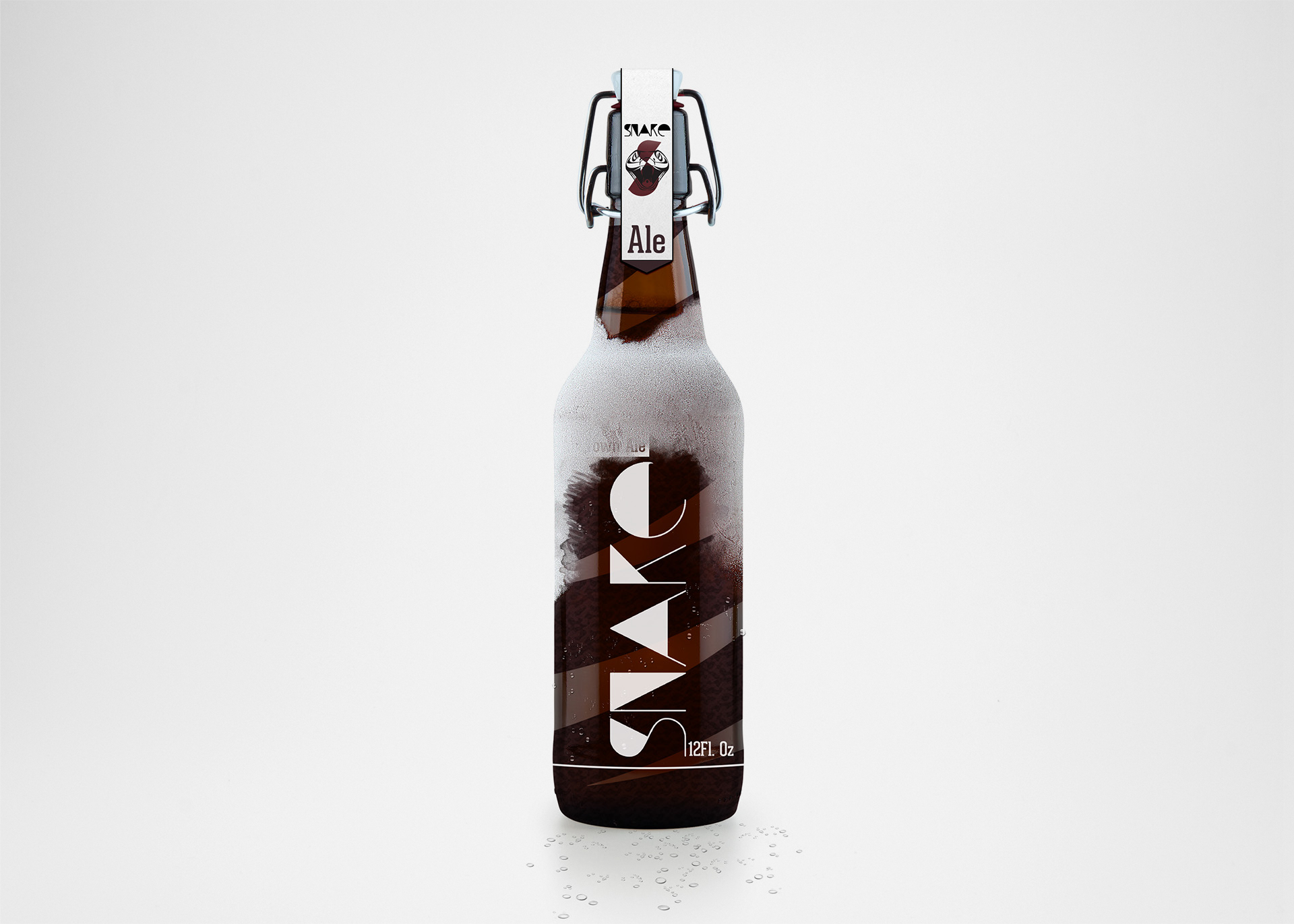 Ale Snake beer packaging and label design featuring a colorful range of ale bottles by Dima Rykov