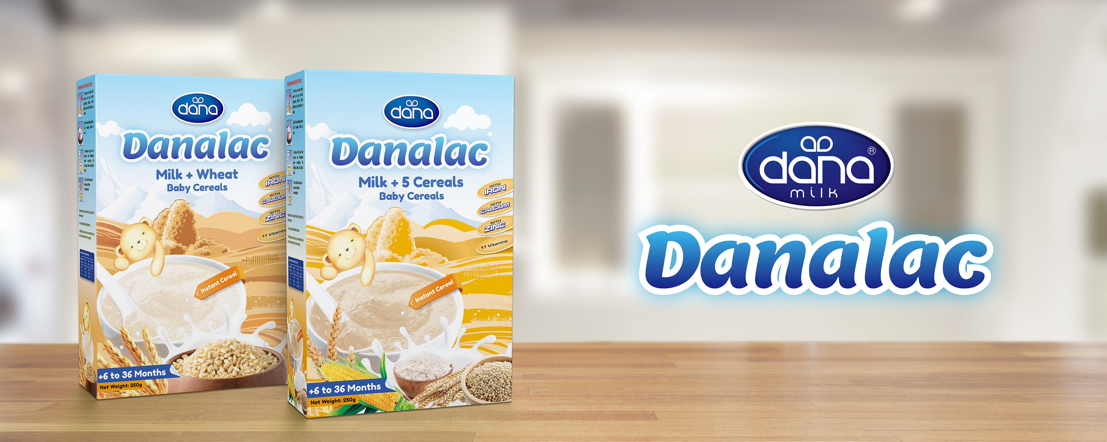 Dana Dairy DANAYO yogurt packaging design featuring mango, peach and passion fruit varieties by Dima Rykov
