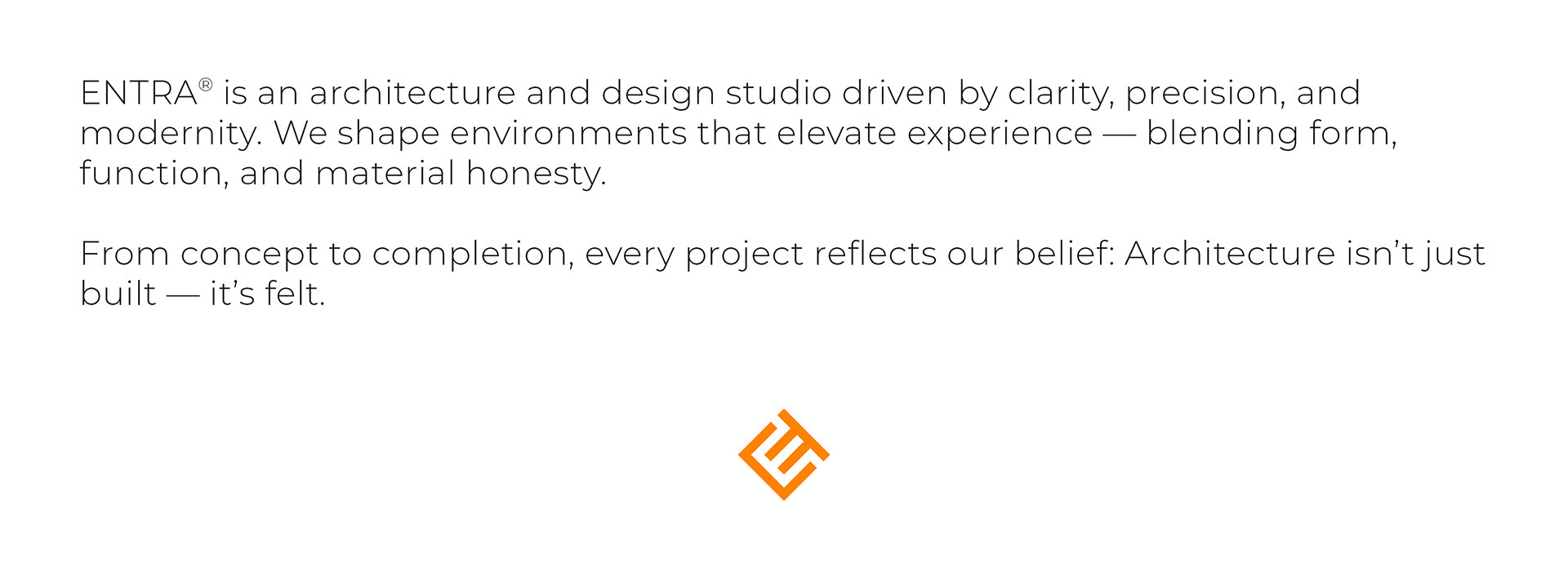 ENTRA architecture studio brand identity with orange branded hard hat and architectural floor plans by Dima Rykov