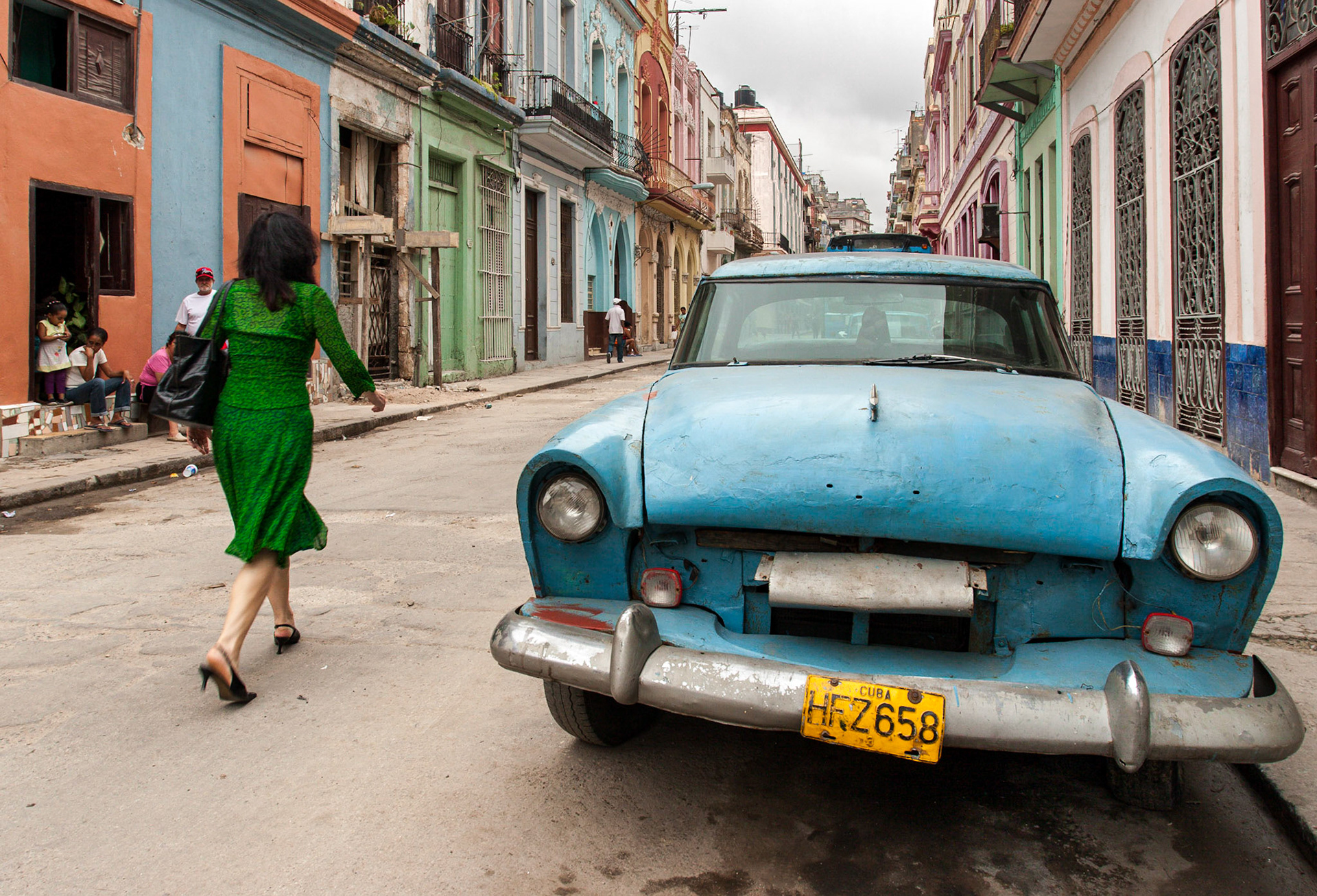 Lady in the green dress