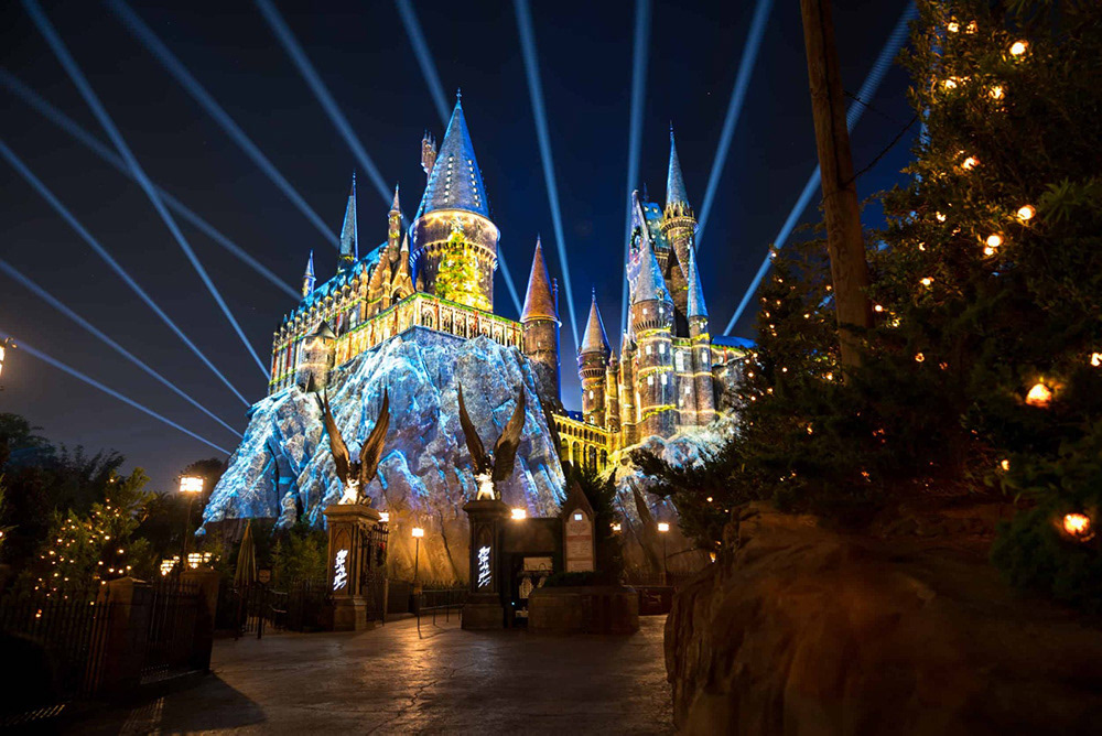 Nighttime Lights at Hogwarts Castle