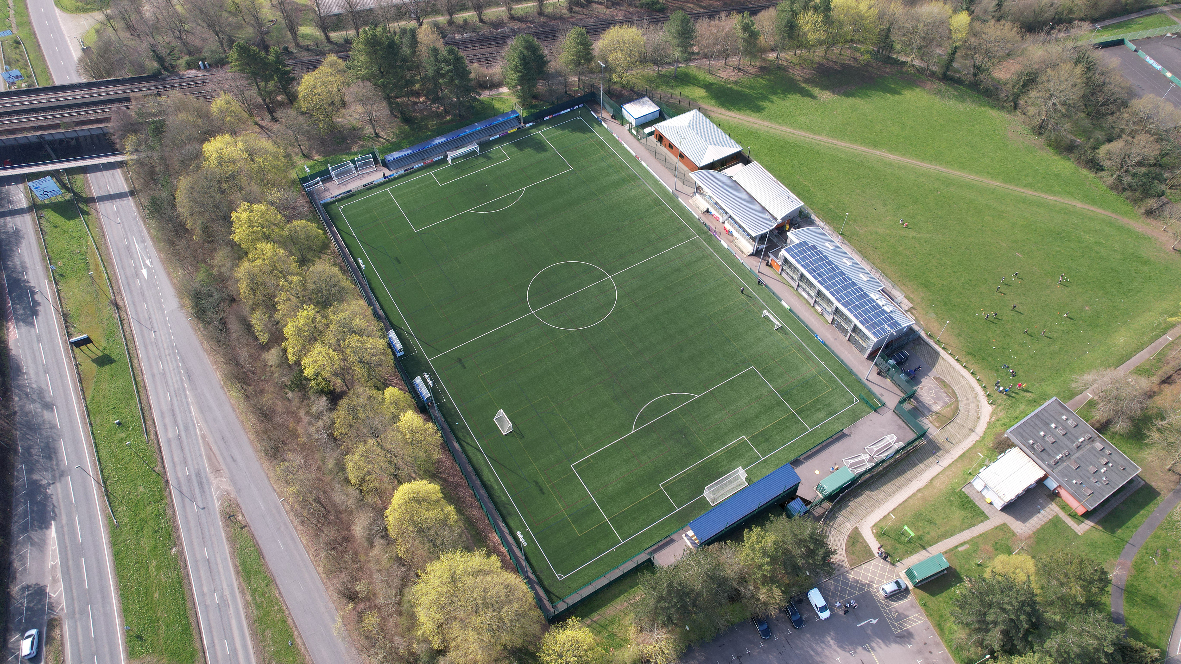 Aerial Montage with CGI clubhouse and extra standing room.