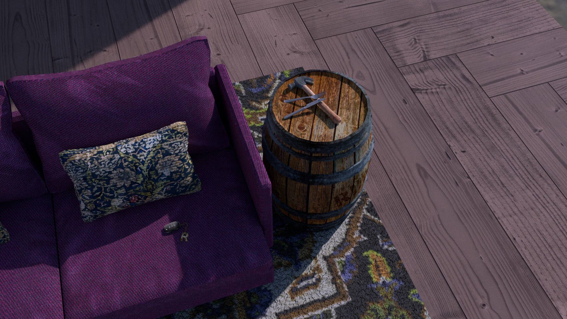 Hard-surface modeled in maya, base colour texture only created in adobe photoshop.
