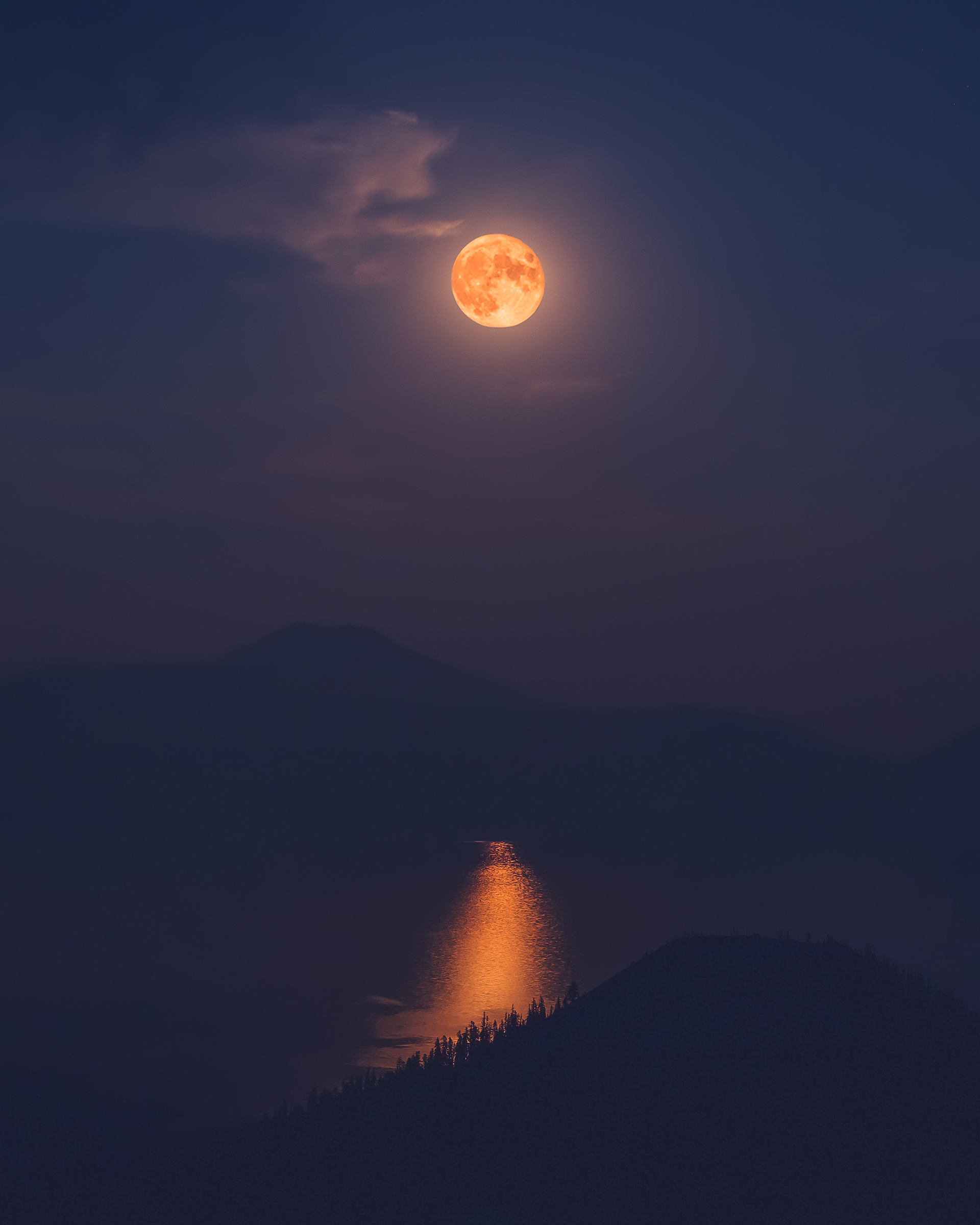 Crater Lake Full Moon
