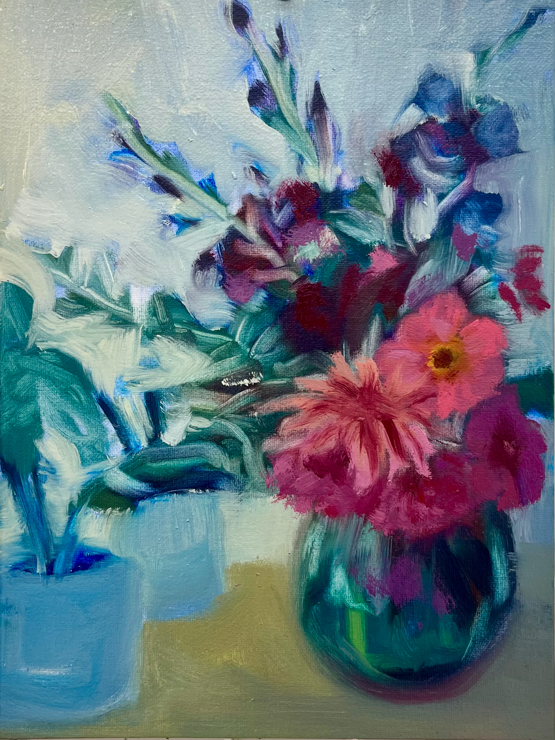 "Flower Vase," 8x10 inches. Madelaine Mae Dack. Oil on masonite. 2024. 