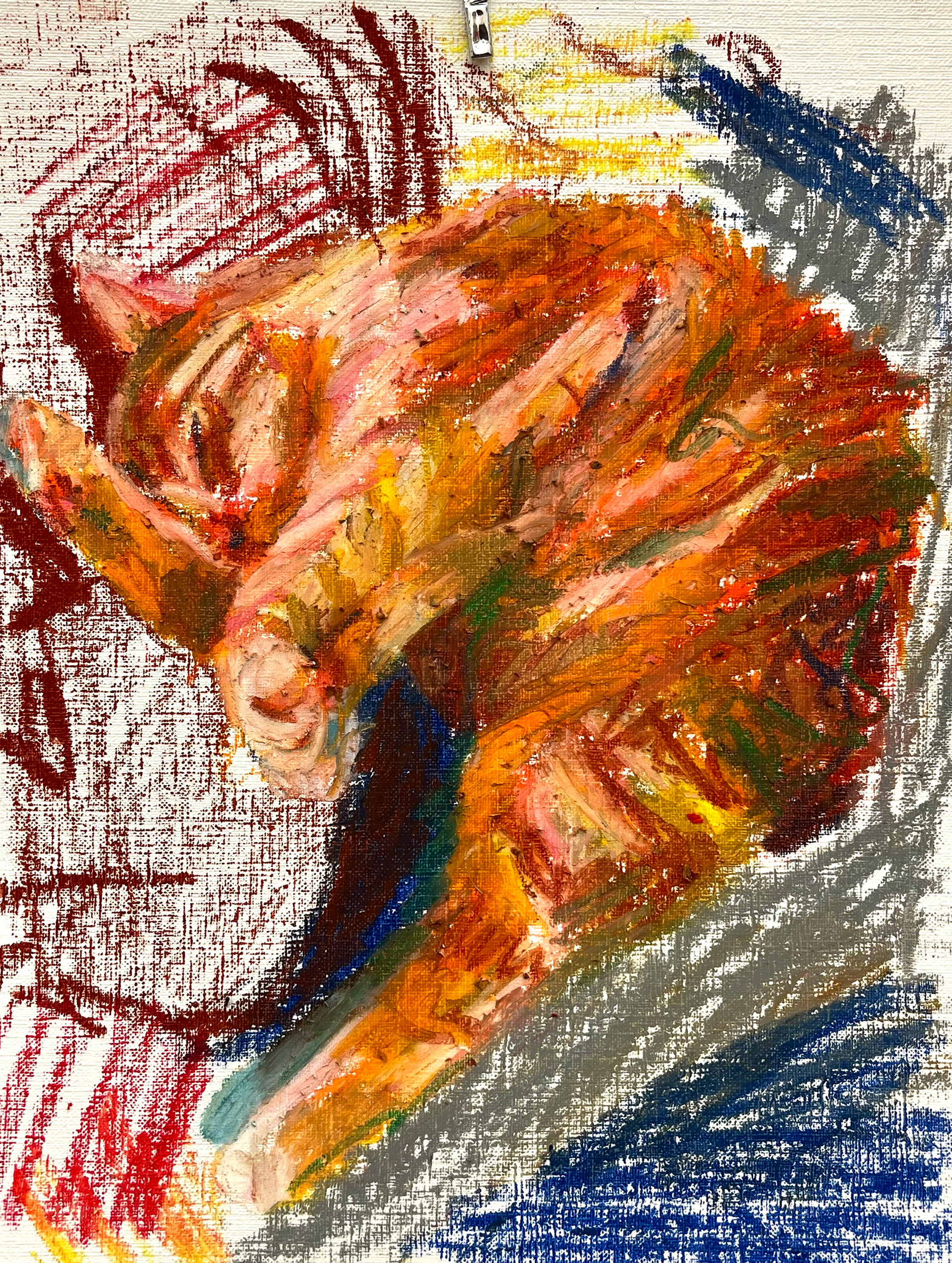"Fergus," 9 x 12 inches, oil pastel on paper. Madelaine Mae Dack. 2025.