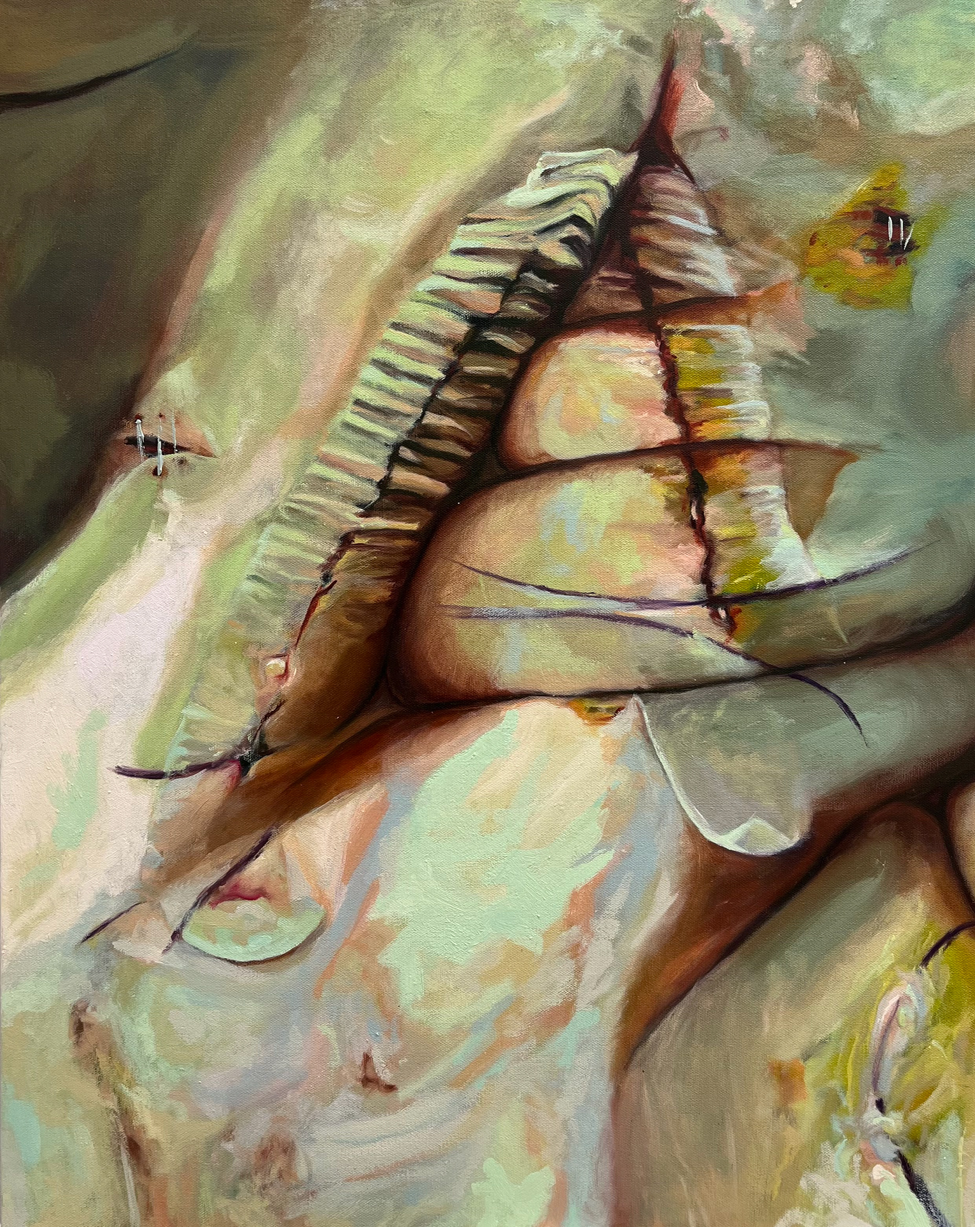 "Torso," 24x30 inches. Madelaine Mae Dack. Oil on canvas. 2024.