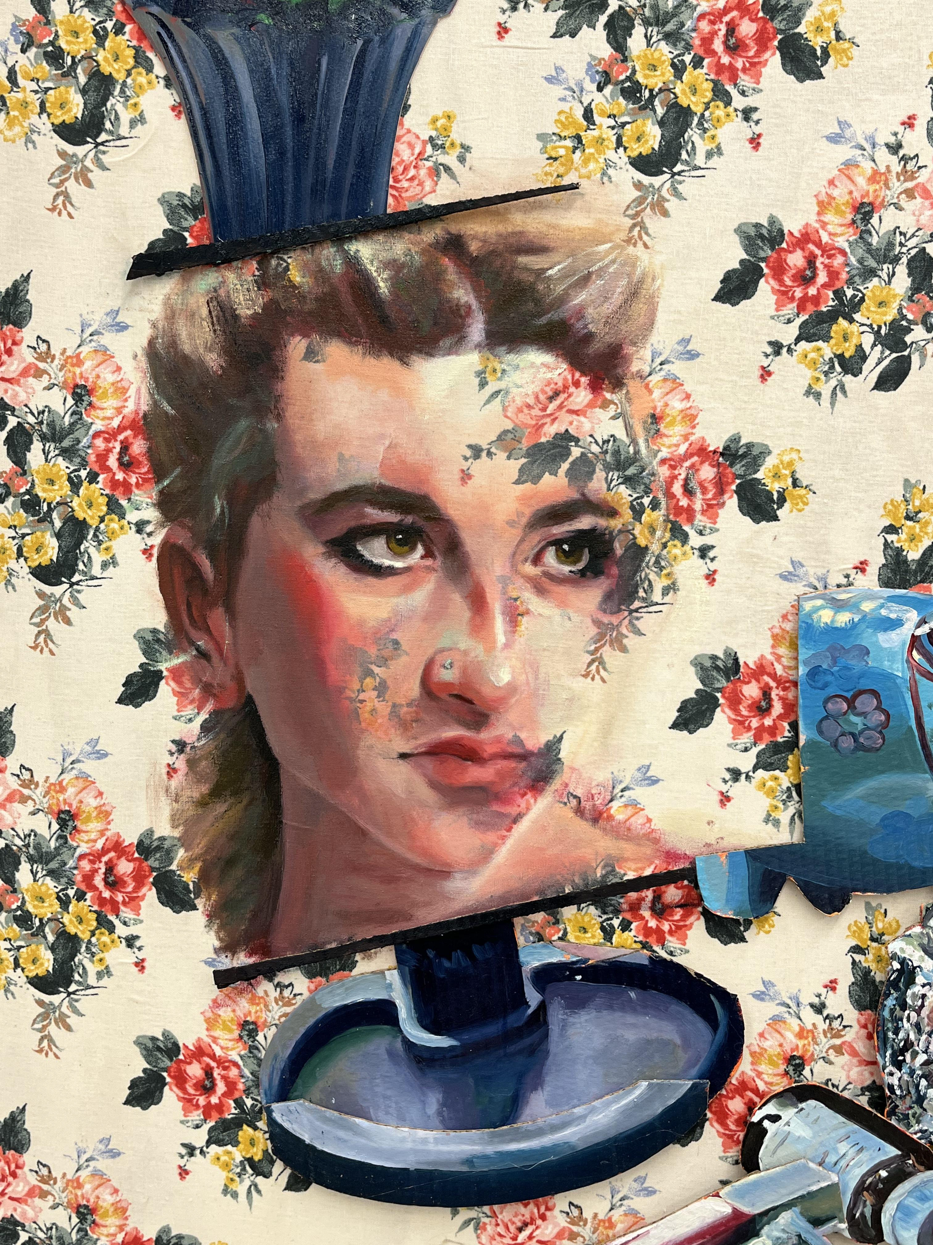 "Self Portrait," 18x24, oil on fabric. Madelaine Mae Dack. 2024.
