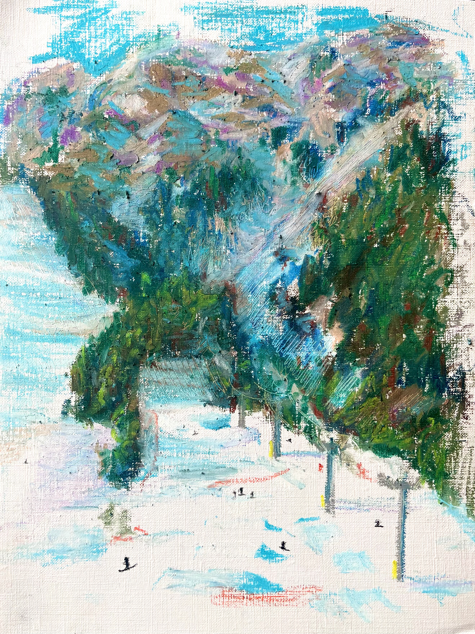 "Norway," 9 x 12 inches, oil pastel on paper. Madelaine Mae Dack. 2025.