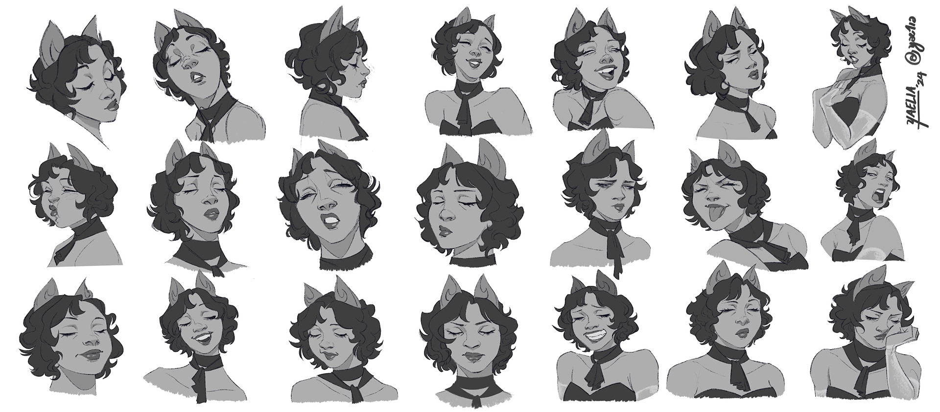 Ellie Expression Sheet (2024)